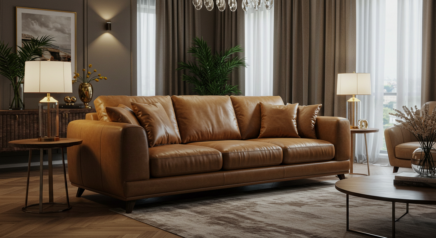 White-glove leather sofa restoration result by The Leather Restorators, Delhi NCR